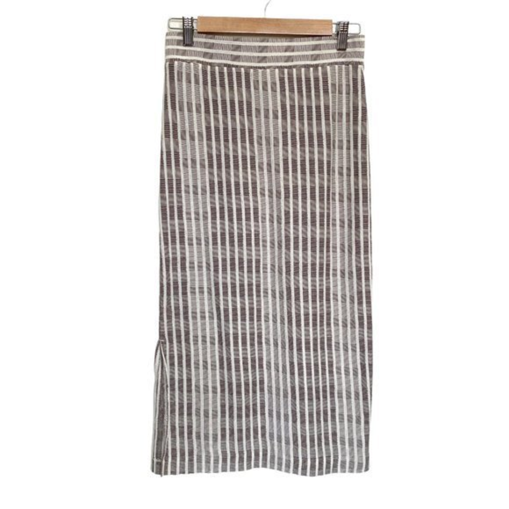LOU & GREY Brown and White Texured Knit Midi‎ Pencil Skirt Size S